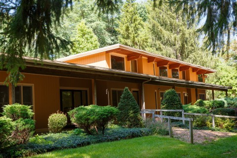 Beautiful front view of the Dining Hall at Camp Friedenswald