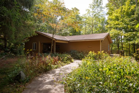 Outside main view of Nature Center at Camp Friedenswald