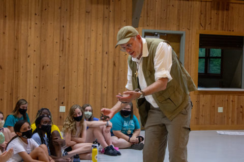 Dave Moser shows kids snakes in Cottonwood